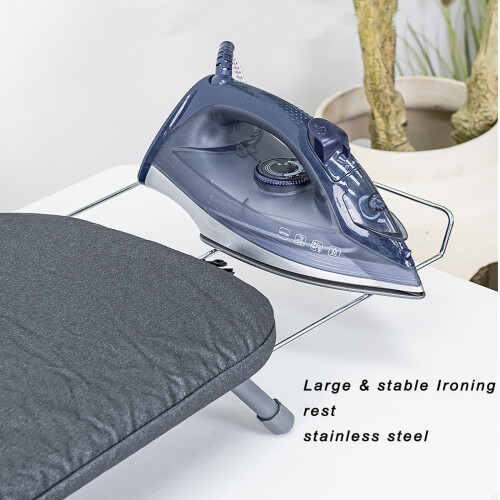 Gr8 Home Grey Foldable Table Top Ironing Board Compact Space Saving with Cover Iron Rest 2