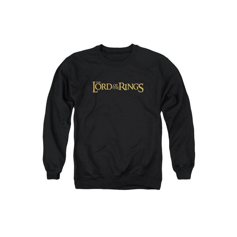 Trevco Sportswear LOR1015-AS-3 Lord of The Rings LOTR Logo Adult Crewneck Sweatshirt, Black - Large-image-OPC-PGD6GQM-NEW