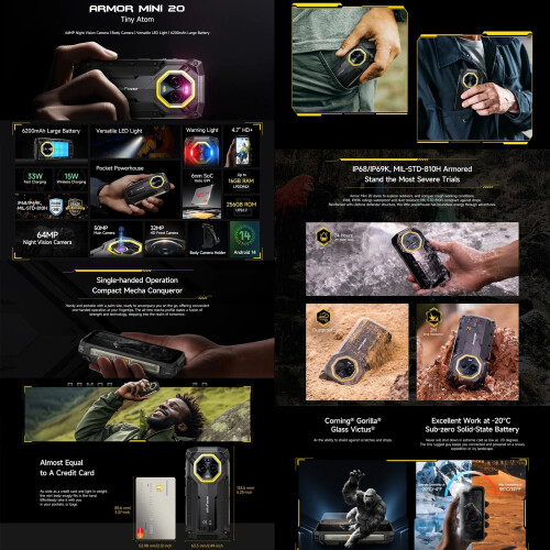Ulefone Ulefone Armor Mini 20 Rugged Smartphone 8GB+256GB 1