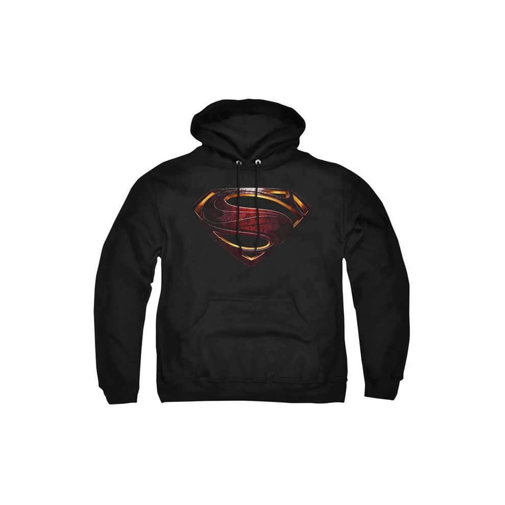 Trevco Sportswear JLM118-AFTH-4 Justice League Movie Superman Logo Adult Pullover Hoodie, Black - Extra Large-image-OPC-PGD6GWX-NEW