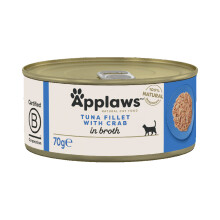 Applaws Natural Wet Adult Cat Food Tuna Fillet with Crab in Broth ( 70g × 24 )
