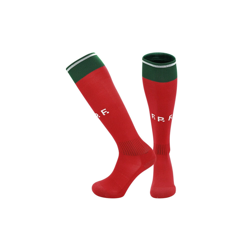 (For Portugal Home, Kids(EU 30-36)) Gift For Football Club Fans Activewear Socks Kids Adult