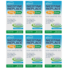 Galpharm Nicotine Replace 2mg Gum Peppermint 36 Pieces 6x Boxes = (216 Pieces)