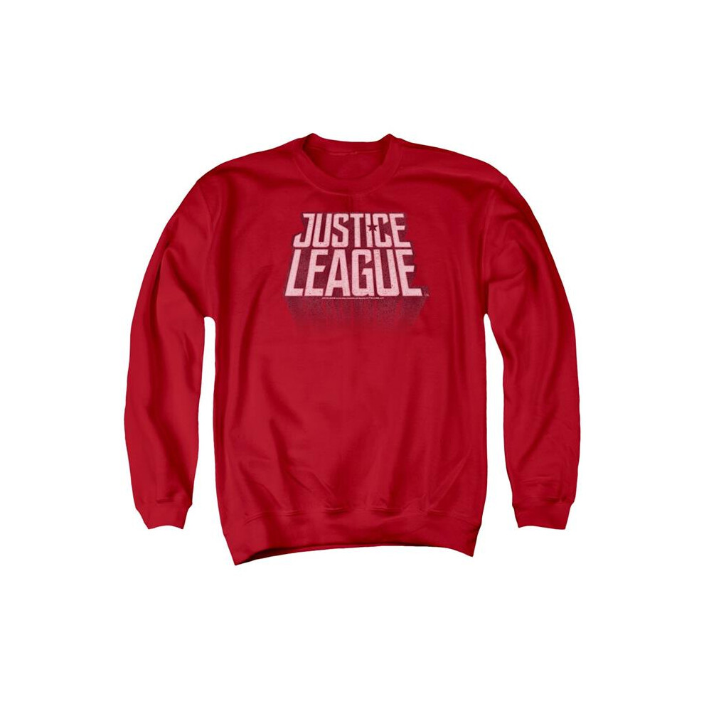 Trevco Sportswear JLM104-AS-6 Justice League Movie League Distressed Adult Crewneck Sweatshirt, Red - 3X-image-OPC-PGD6J28-NEW