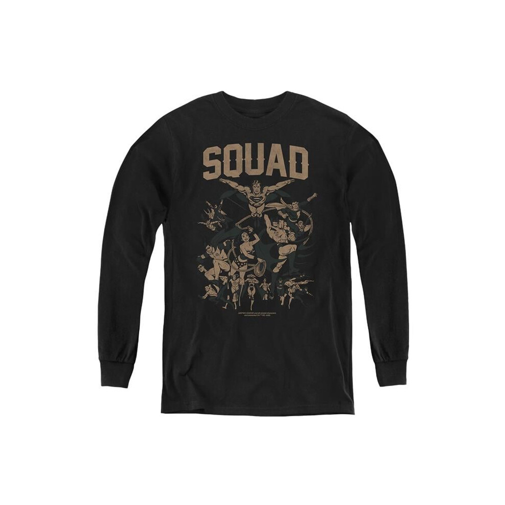 Trevco Sportswear JLA1420-YL-2 Justice League Squad 1 Long Sleeve Youth T-Shirt, Black - Medium-image-OPC-PGD6KBX-NEW