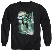 Trevco Sportswear JLA164-AS-1 JLA Emerald Energy Adult Crewneck Sweatshirt, Black - Small