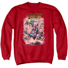 Trevco Sportswear JLA242-AS-3 JLA Lost Adult Crewneck Sweatshirt, Red - Large