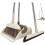 3PC Strong Long Handled Dustpan and Brush Set Soft Bristles Broom Lobby 1
