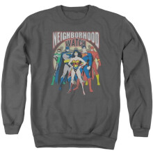 Trevco Sportswear JLA370-AS-4 JLA Neighborhood Watch Adult Crewneck Sweatshirt, Charcoal - Extra Large