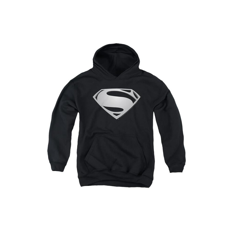 Trevco Sportswear JLM222-YFTH-1 Justice League Movie Superman Symbol Black Suit 2 Youth Hooded Sweatshirt, Black - Small-image-OPC-PGD6MYY-NEW