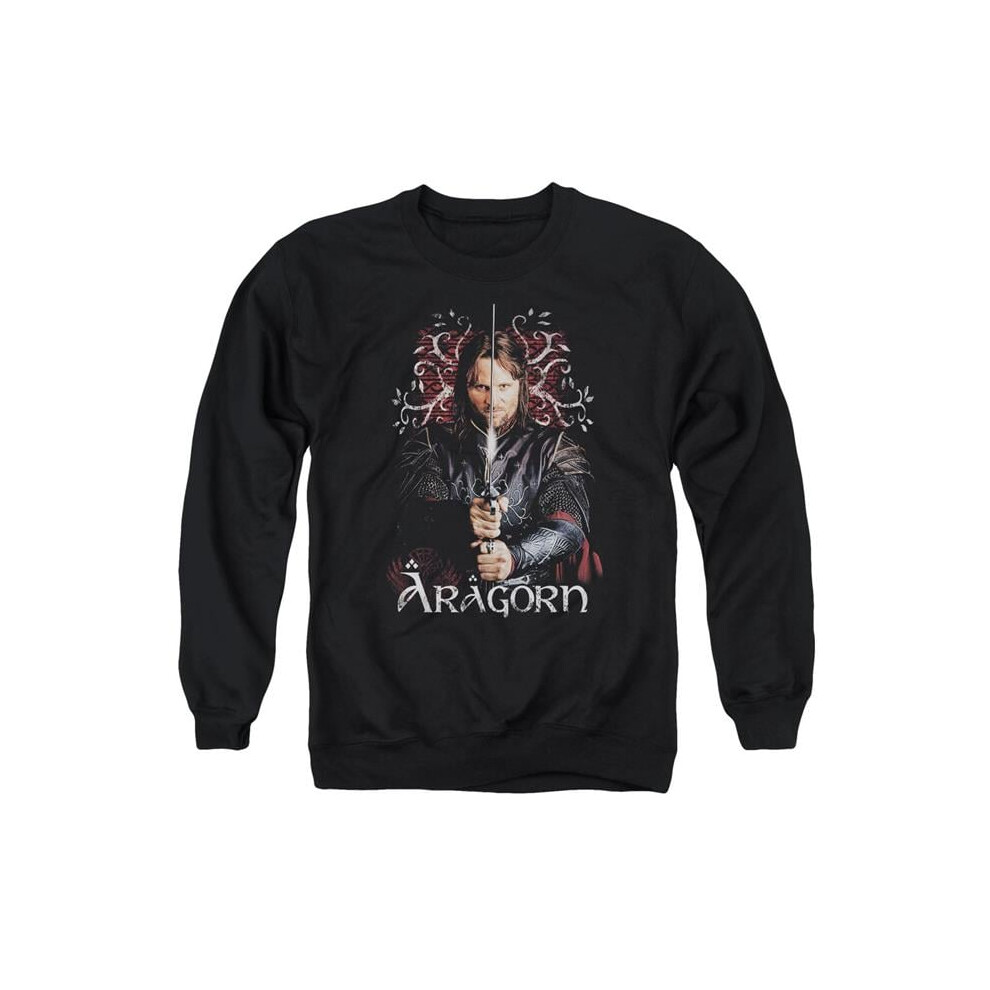 Trevco Sportswear LOR3004-AS-3 Lord of The Rings Aragorn Adult Crewneck Sweatshirt, Black - Large-image-OPC-PGD6N9M-NEW