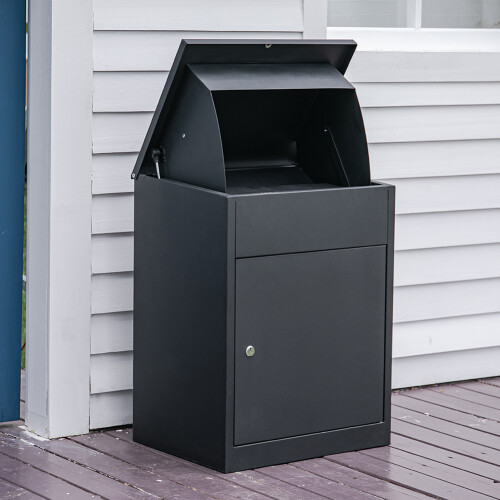 Living And Home Lockable Standing Wall Mount Letterbox Package Drop Delivery Box with 2 Keys