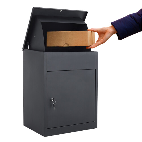Living And Home Lockable Standing Wall Mount Letterbox Package Drop Delivery Box with 2 Keys 2
