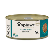 Applaws Natural Wet Adult Cat Food Ocean Fish in Broth ( 70g × 24 tins )