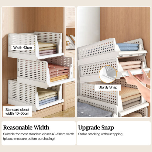 Living And Home 8 Pack Folding Wardrobe Storage Box Drawer Organizer 2