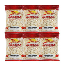 Saras Phool Makhana 100g (Pack of 6) | Roasted Fox Nuts Snack | Healthy, Low-Calorie, Gluten-Free & Vegan