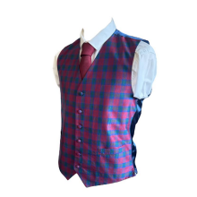 (Small) Lindsay Modern Check Tartan Designed Modern Fit Tweed Waistcoat