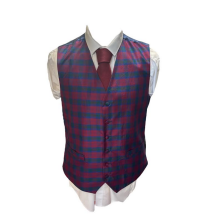 (Medium) Lindsay Modern Check Tartan Designed Modern Fit Tweed Waistcoat