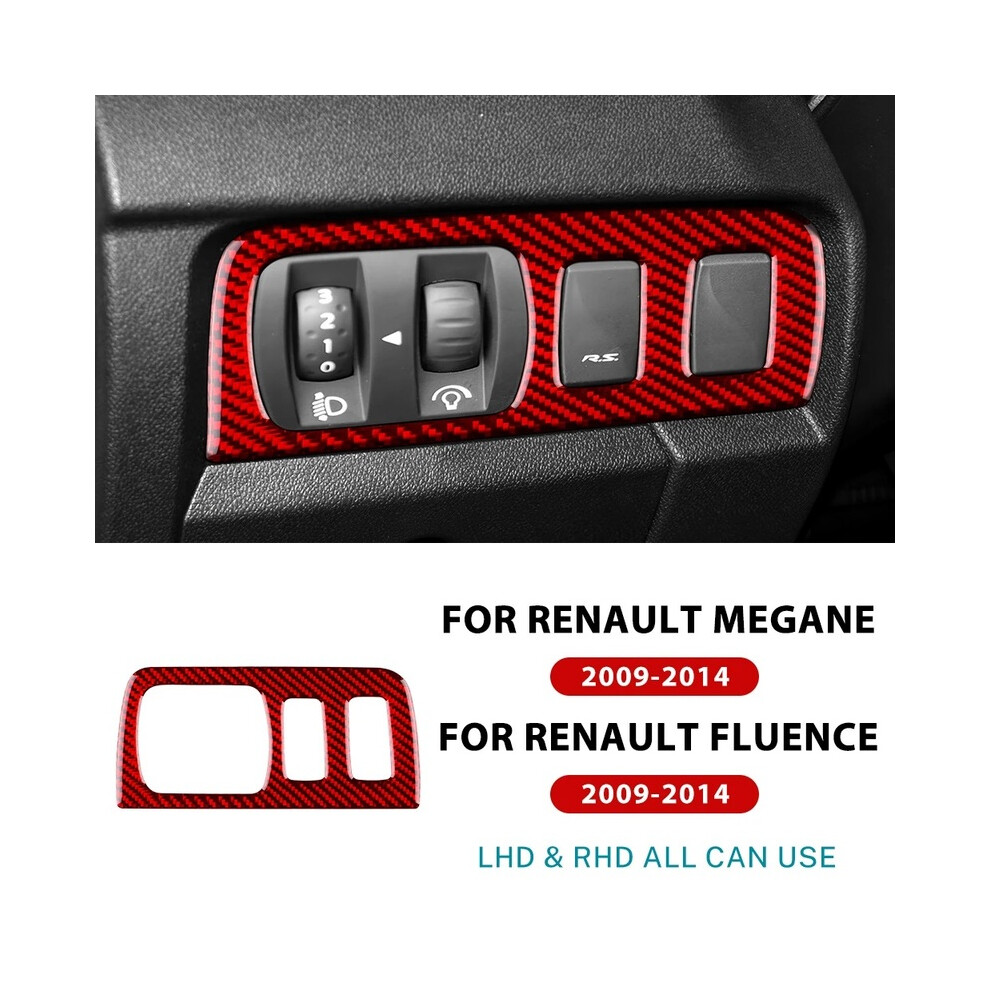 (For Headlight ) Real Soft Carbon Fiber Sticker For Renault Fluence Megane Rs 2009 2010 2011 2012 2013 2014 Lhd Rhd Central Switch Interior Red 9160443697913