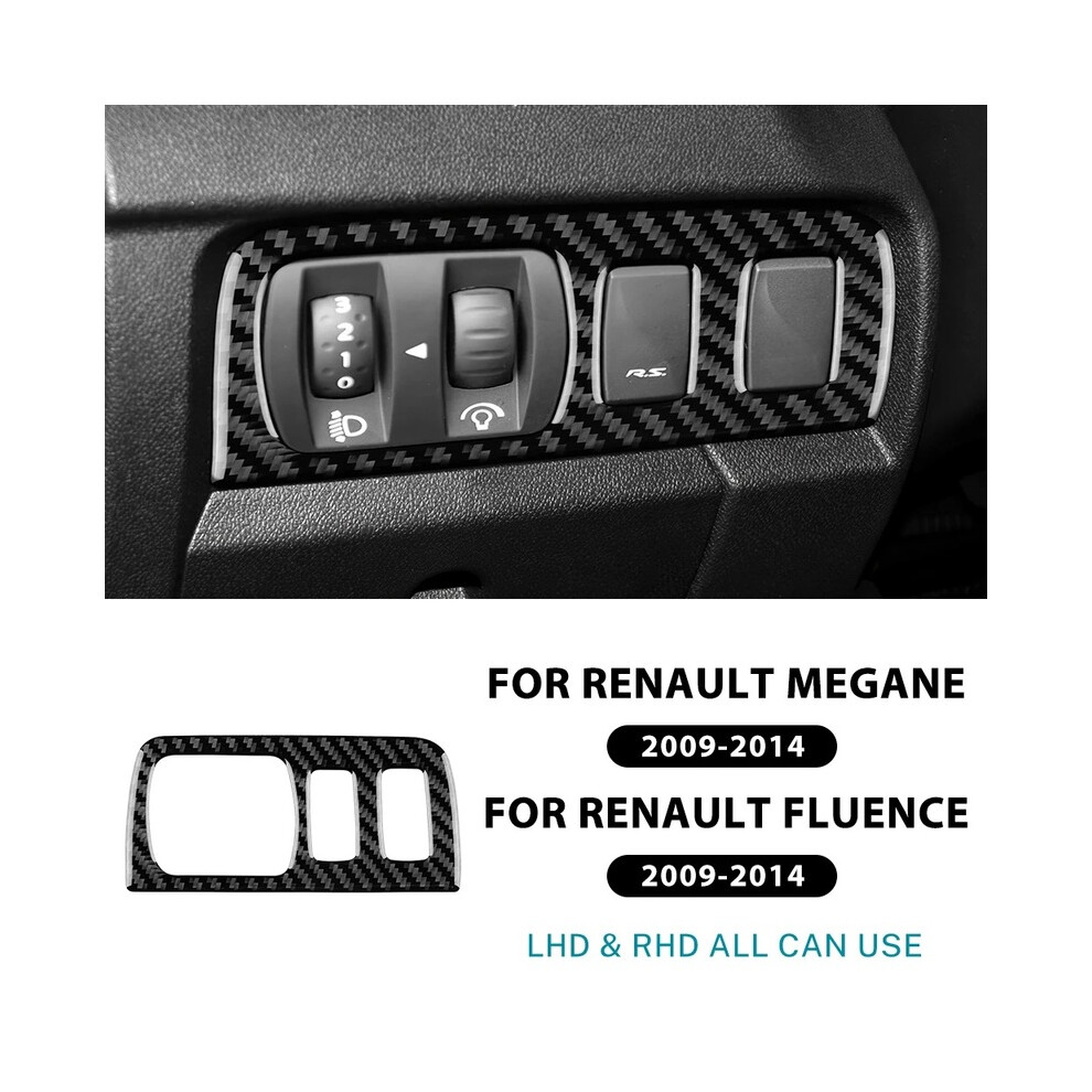 (For Headlight ) Real Soft Carbon Fiber Sticker For Renault Fluence Megane Rs 2009 2010 2011 2012 2013 2014 Lhd Rhd Central Switch Interior Black 9160443697906