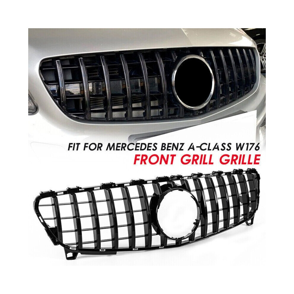 For Mercedes A Class W176 Front Grille Panamericana Gt Style 2016-2018 Glossy 9160443693236