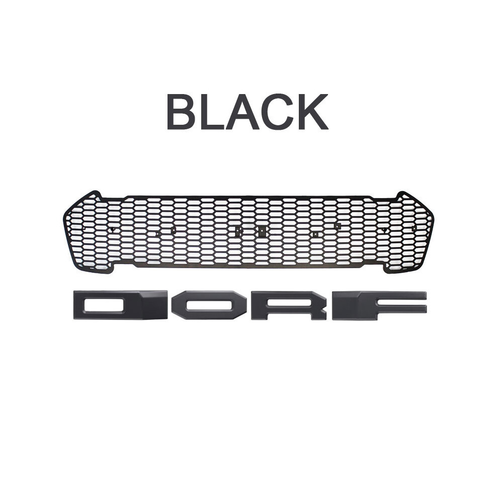 (Black) Raptor Grille Modified Grill Front Bumper Mesh Fit For Ranger 2015-2018 T7 Px2 Mk2 Xl Xl+ Xls Xlt Limited Wildtrak Black 9160443695223