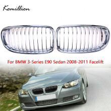 1Pair Car Front Wide Kidney Grille Chrome Grill Decoration Car Styling for BMW 3-Series E90 Sedan 2008 2009 2010 2011
