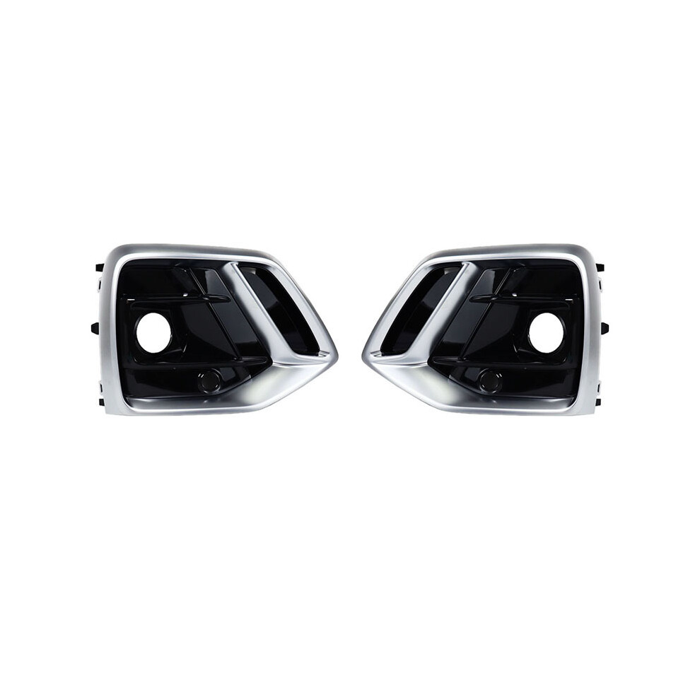 (Chrome 1 Pair) Car Front Bumper Fog Grille Grill Cover With Acc Hole For Audi Q5 Sq5 S-Line Sline Sport 2021 2022 2023 Left Light 9160443694936