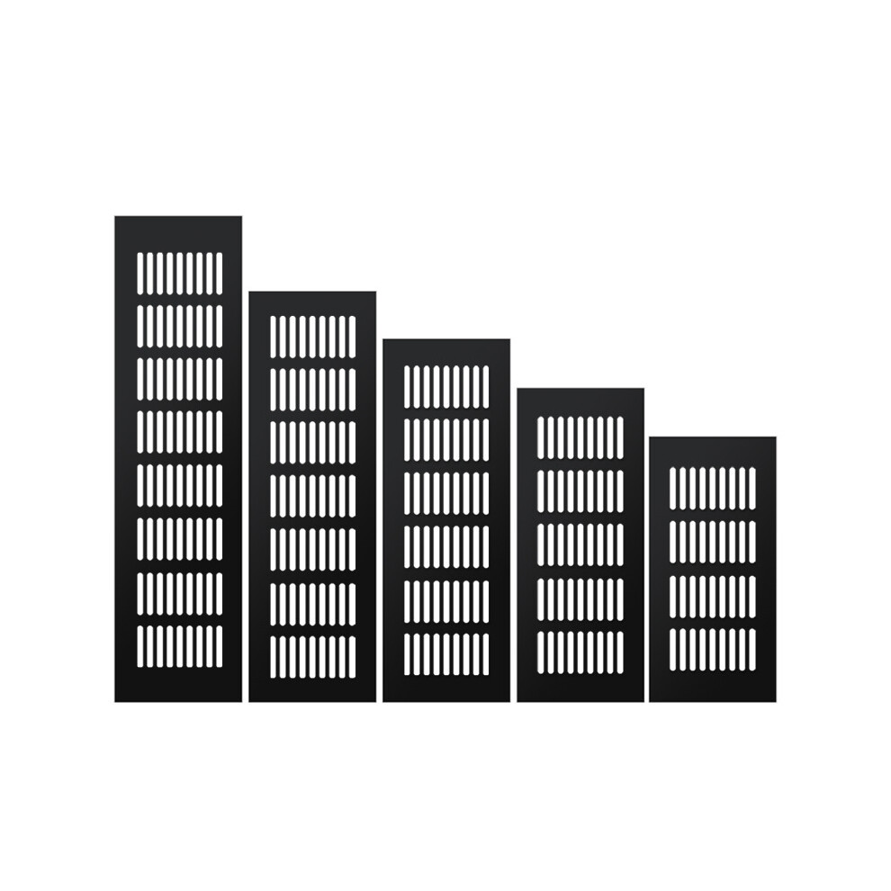 Photos - Chimney MAXPOWER Aluminum Alloy Breathable Mesh Ventilation Grills Cabinet Air Vent Cover Shoe Cabinet Ventilat (black colour, 80x350mm 1pcs)