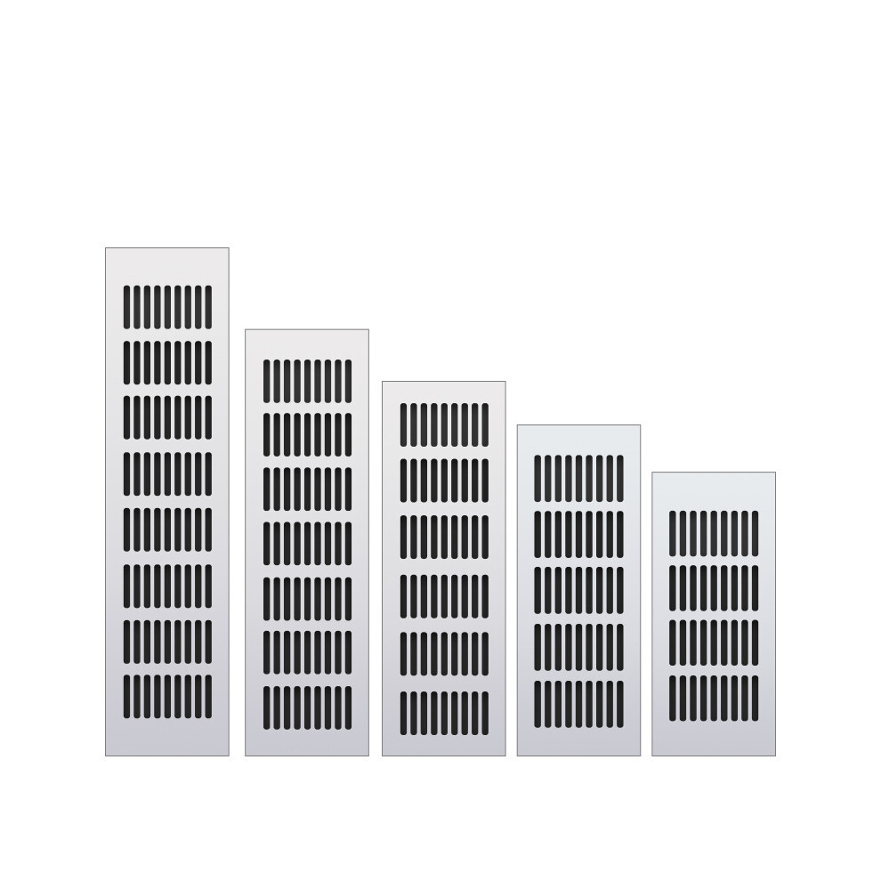 (Silver Colour, 80X500mm 1Pcs) Aluminum Alloy Breathable Mesh Ventilation Grills Cabinet Air Vent Cover Shoe Cabinet Ventilation Exhaust Cooling Grid 9160443687662