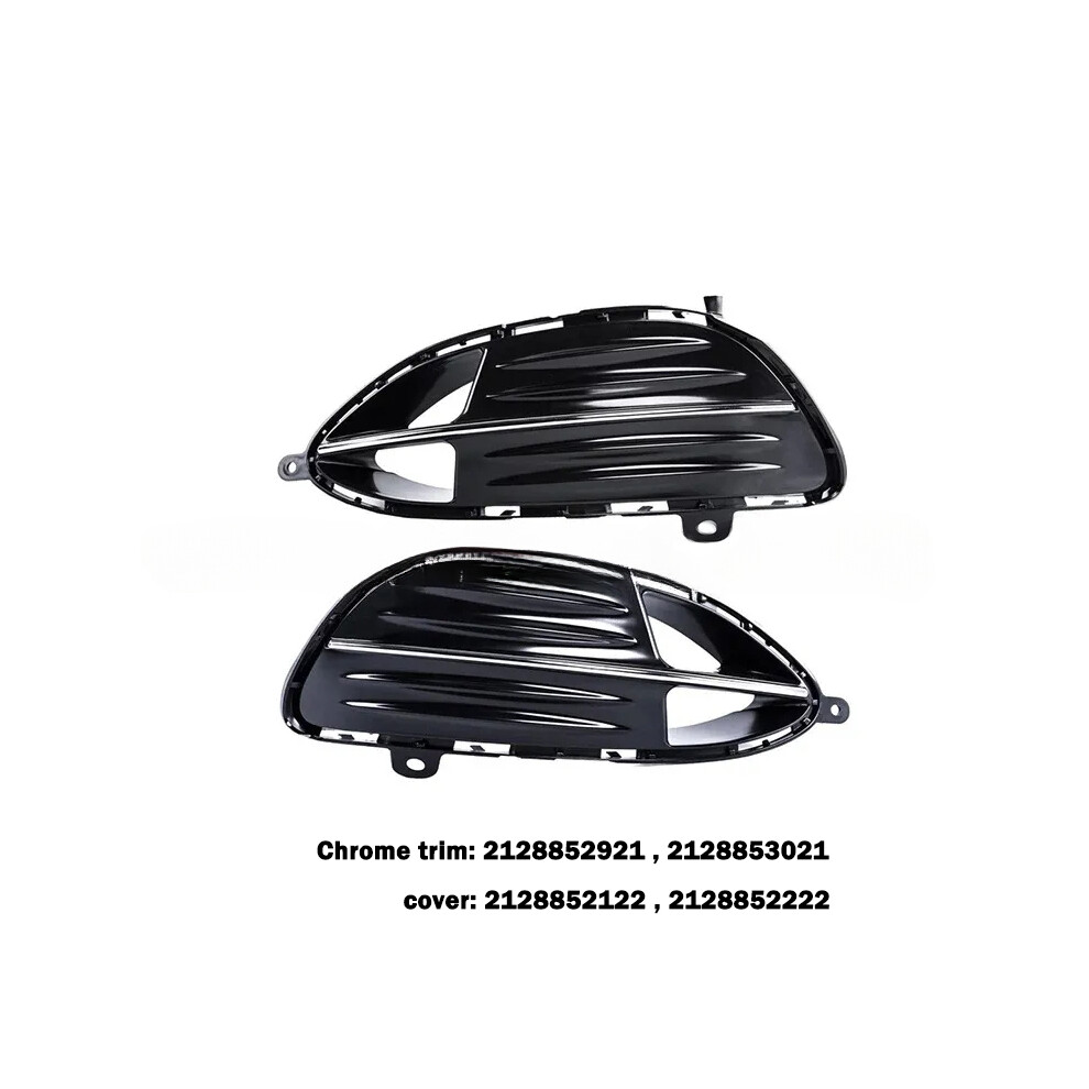 (2921 302 2122 2222) For Mercedes Benz E Class W212 2013 Front Lower Grill Left Right Fog Lamp Cover Chrome Trim 9160443695384