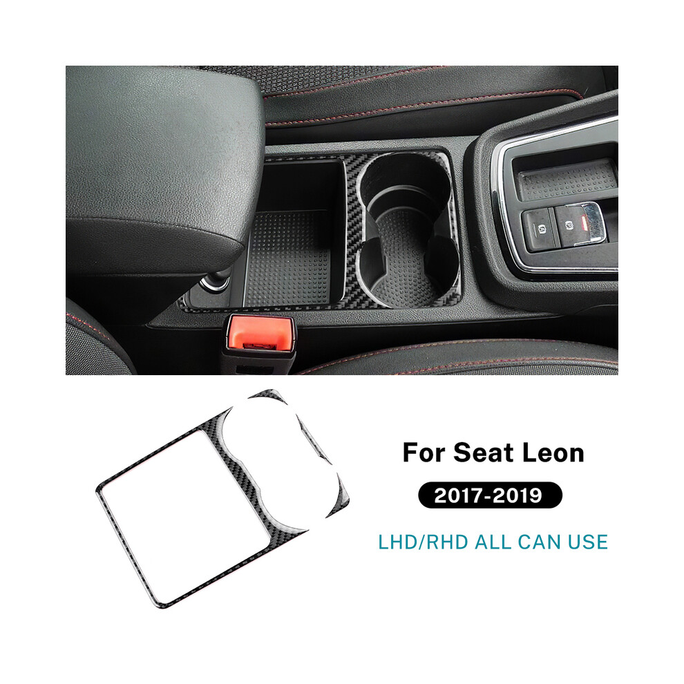 (For Lhd Rhd ) Real Soft Carbon Fiber Sticker For Seat Leon 2017 2018 2019 Lhd Rhd Car Water Cup Holder Panel Trim Interior Accessories Black 9160443709371