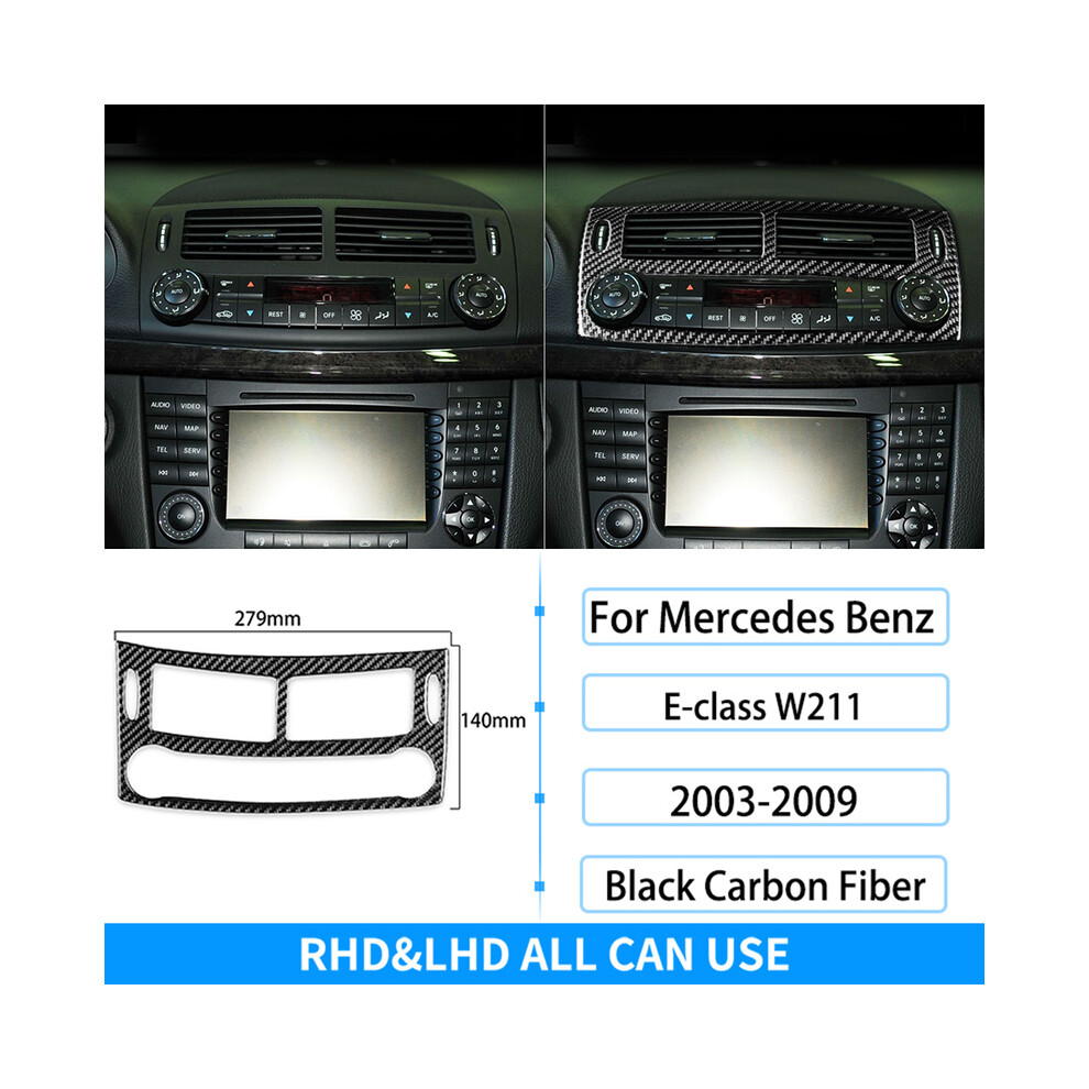 (Center Vent B) For Mercedes Benz E-Class W211 2003-2009 Carbon Fiber Center Control Air Outlet Vent Trim Suits Car Interior Accessories-image-OPC-PGD6V8M-NEW