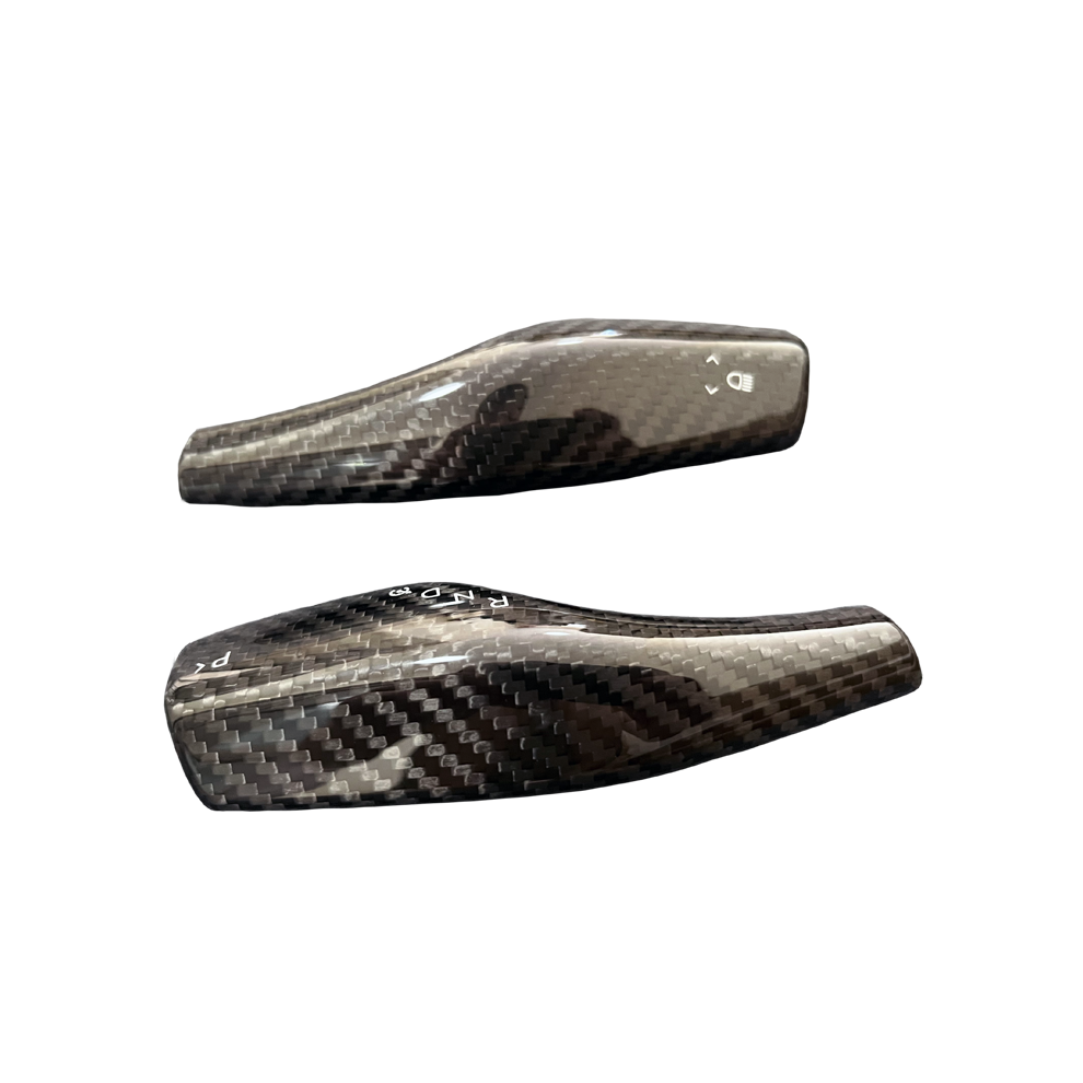 (Glossy Gl) For Tesla Model 3&Y Real Carbon Fiber Steering Wheel Cap Covers Turn Signal Stalk Covers Gear Lever Covers Interior 9160443727931