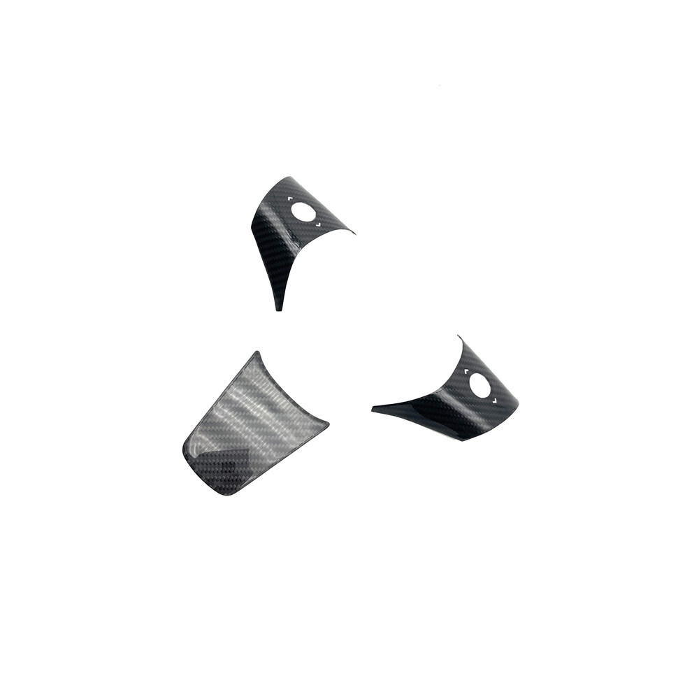 (Glossy Sw) For Tesla Model 3&Y Real Carbon Fiber Steering Wheel Cap Covers Turn Signal Stalk Covers Gear Lever Covers Interior 9160443727948