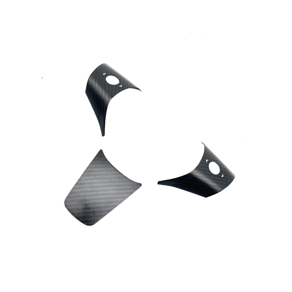 (Matte Sw) For Tesla Model 3&Y Real Carbon Fiber Steering Wheel Cap Covers Turn Signal Stalk Covers Gear Lever Covers Interior 9160443727955