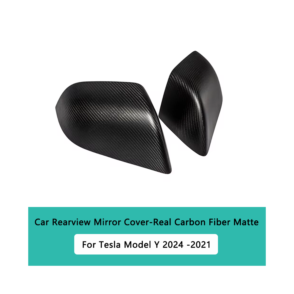 (My Matte Carbon) Model Y 2024 Car Rearview Mirror Cover Real Carbon Fiber Rearview Mirror Cover For Tesla Model 3 Highland Car Exterior 9160443728556