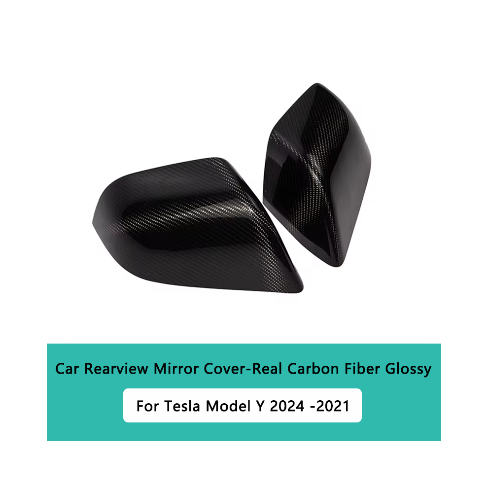 (My Glossy Carbon) Model Y 2024 Car Rearview Mirror Cover Real Carbon Fiber Rearview Mirror Cover For Tesla Model 3 Highland Car Exterior 9160443728587