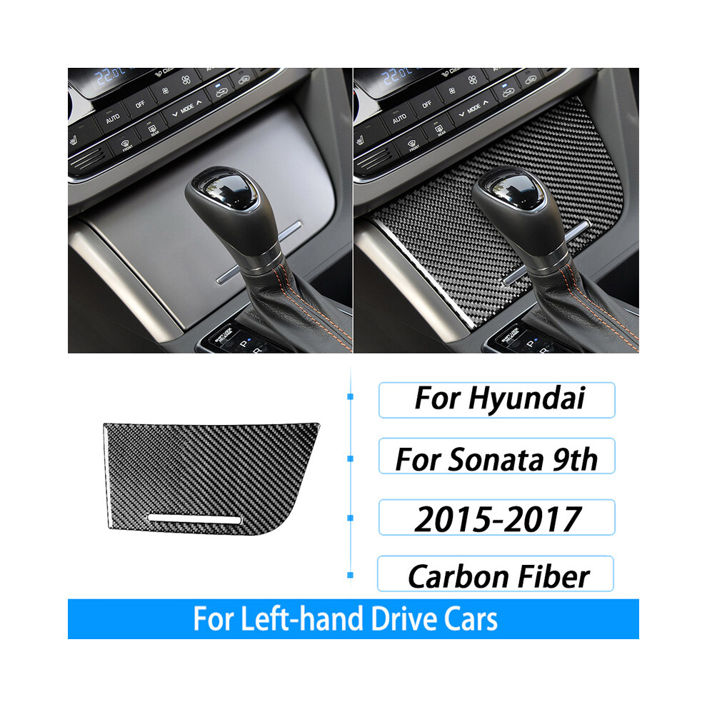 (1) For Hyundai Sonata 9Th 2015-2017 Carbon Fiber Gear Shift Window Lift Cd Storage Box Panel Suit Car Interior Decoration 9160443719738