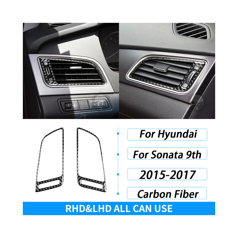 (16) For Hyundai Sonata 9Th 2015-2017 Carbon Fiber Gear Shift Window Lift Cd Storage Box Panel Suit Car Interior Decoration 9160443723100