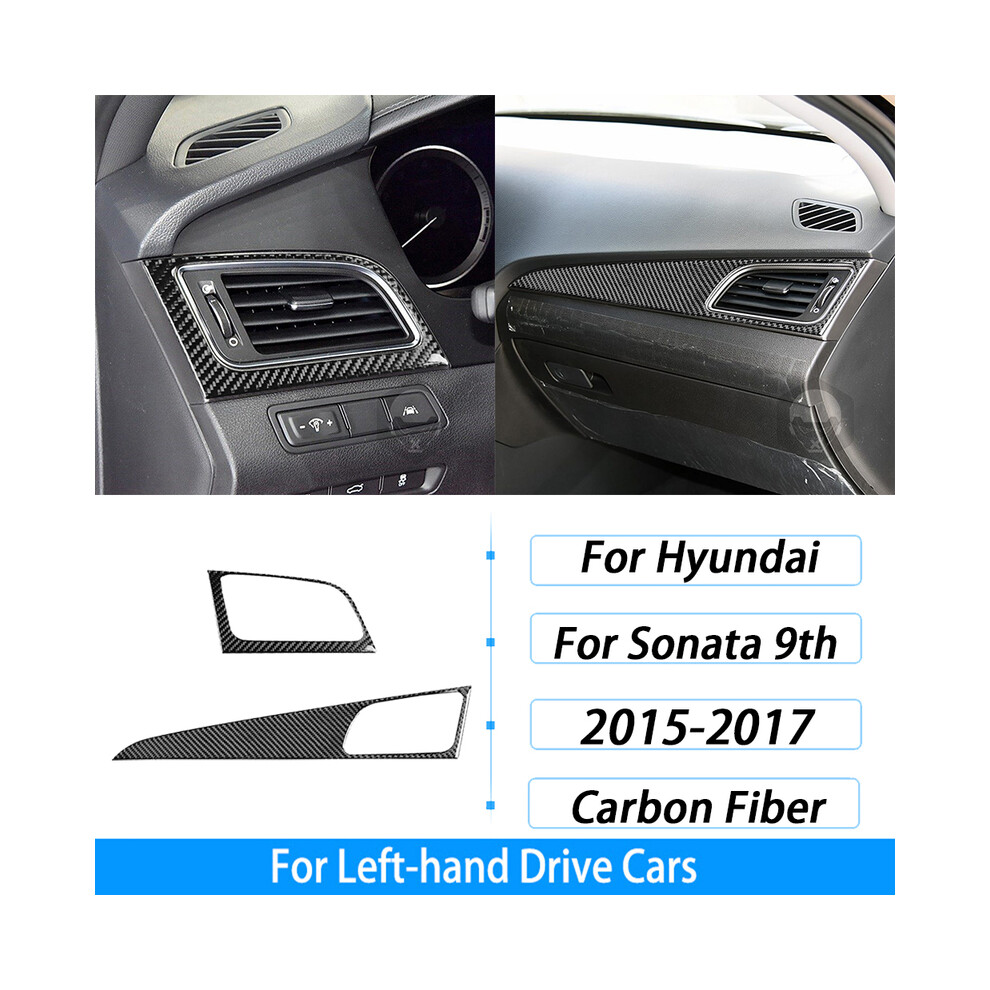 (17) For Hyundai Sonata 9Th 2015-2017 Carbon Fiber Gear Shift Window Lift Cd Storage Box Panel Suit Car Interior Decoration 9160443728273