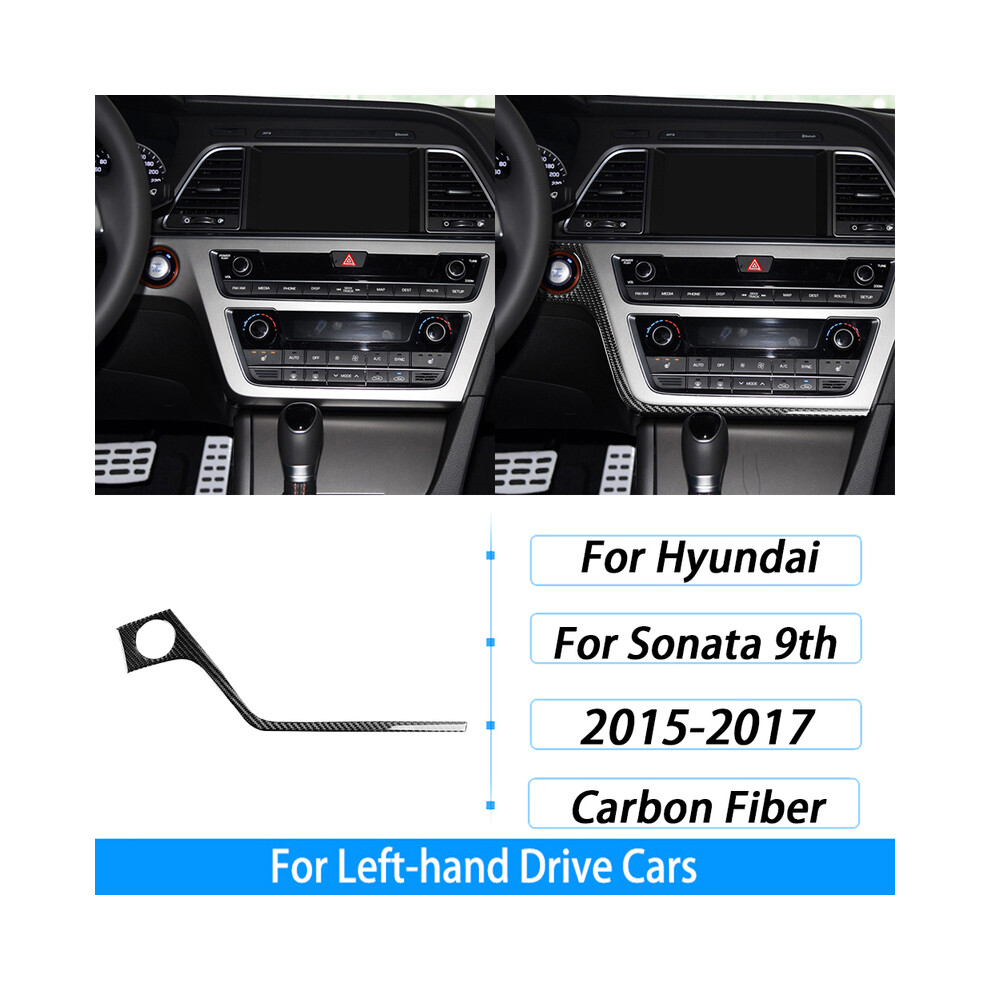 (19) For Hyundai Sonata 9Th 2015-2017 Carbon Fiber Gear Shift Window Lift Cd Storage Box Panel Suit Car Interior Decoration 9160443722868