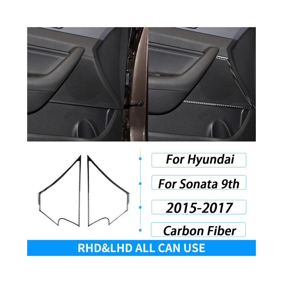 (32) For Hyundai Sonata 9Th 2015-2017 Carbon Fiber Gear Shift Window Lift Cd Storage Box Panel Suit Car Interior Decoration 9160443726750