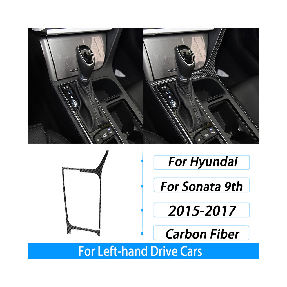 (34) For Hyundai Sonata 9Th 2015-2017 Carbon Fiber Gear Shift Window Lift Cd Storage Box Panel Suit Car Interior Decoration 9160443728341