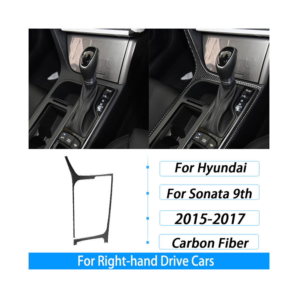 (35) For Hyundai Sonata 9Th 2015-2017 Carbon Fiber Gear Shift Window Lift Cd Storage Box Panel Suit Car Interior Decoration 9160443728334