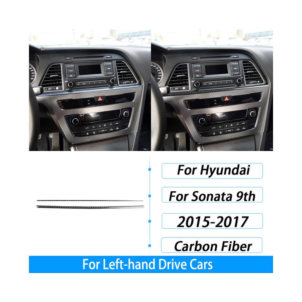 (37) For Hyundai Sonata 9Th 2015-2017 Carbon Fiber Gear Shift Window Lift Cd Storage Box Panel Suit Car Interior Decoration 9160443726170