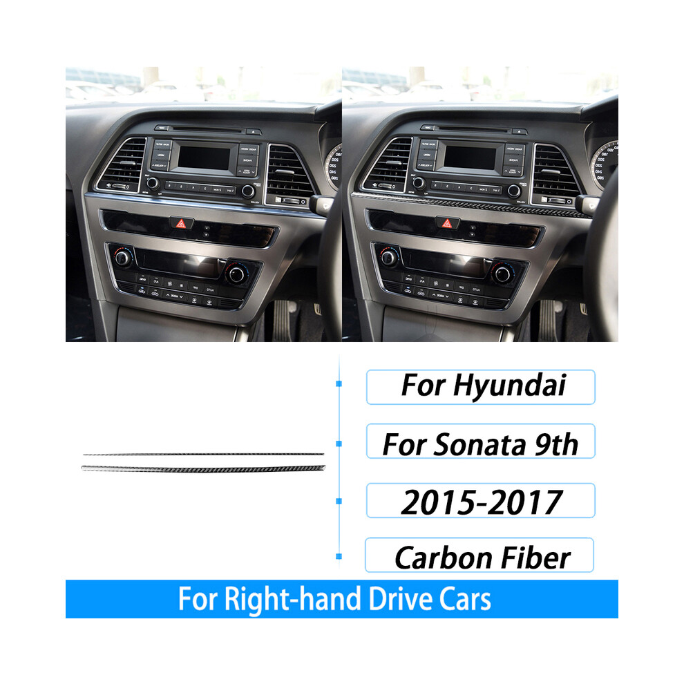 (38) For Hyundai Sonata 9Th 2015-2017 Carbon Fiber Gear Shift Window Lift Cd Storage Box Panel Suit Car Interior Decoration 9160443726187