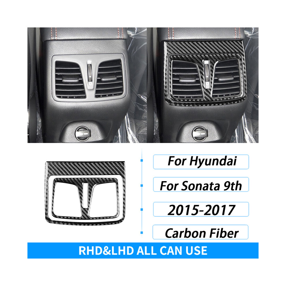 (39) For Hyundai Sonata 9Th 2015-2017 Carbon Fiber Gear Shift Window Lift Cd Storage Box Panel Suit Car Interior Decoration 9160443725425