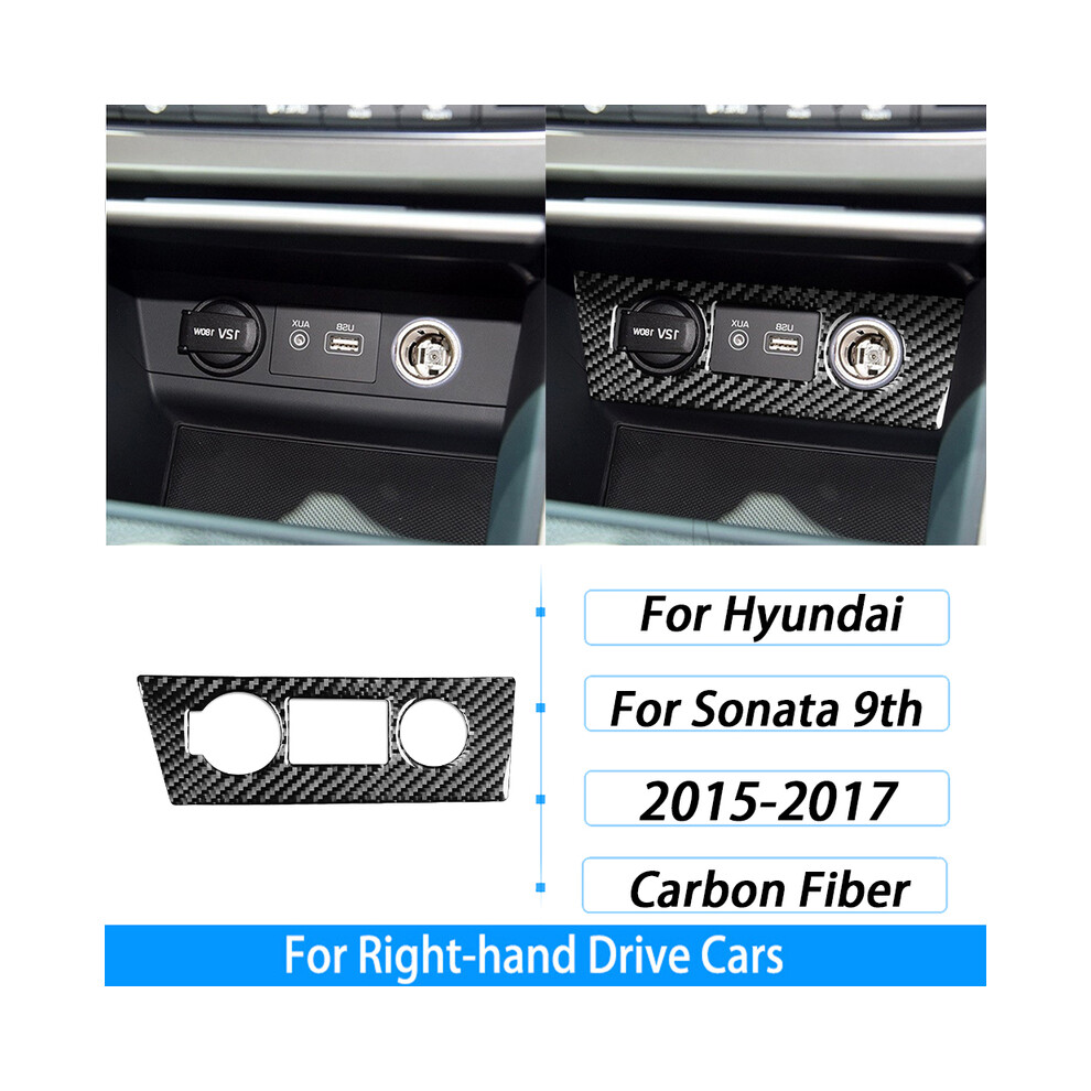 (4) For Hyundai Sonata 9Th 2015-2017 Carbon Fiber Gear Shift Window Lift Cd Storage Box Panel Suit Car Interior Decoration 9160443709432