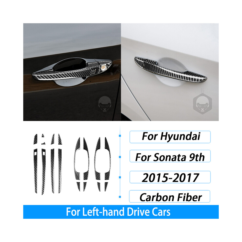 (43) For Hyundai Sonata 9Th 2015-2017 Carbon Fiber Gear Shift Window Lift Cd Storage Box Panel Suit Car Interior Decoration 9160443726156